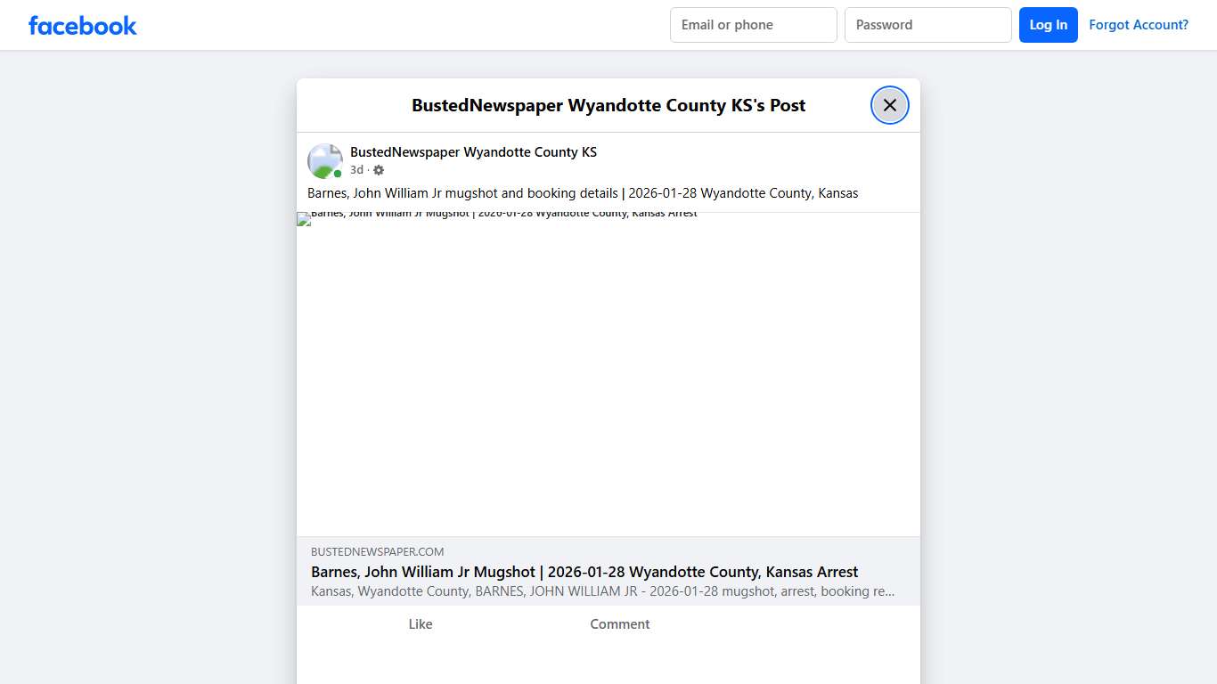 Barnes, John William... - BustedNewspaper Wyandotte County KS Facebook